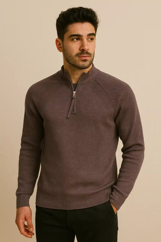 MOCK NECK HALF ZIPPER SWTR