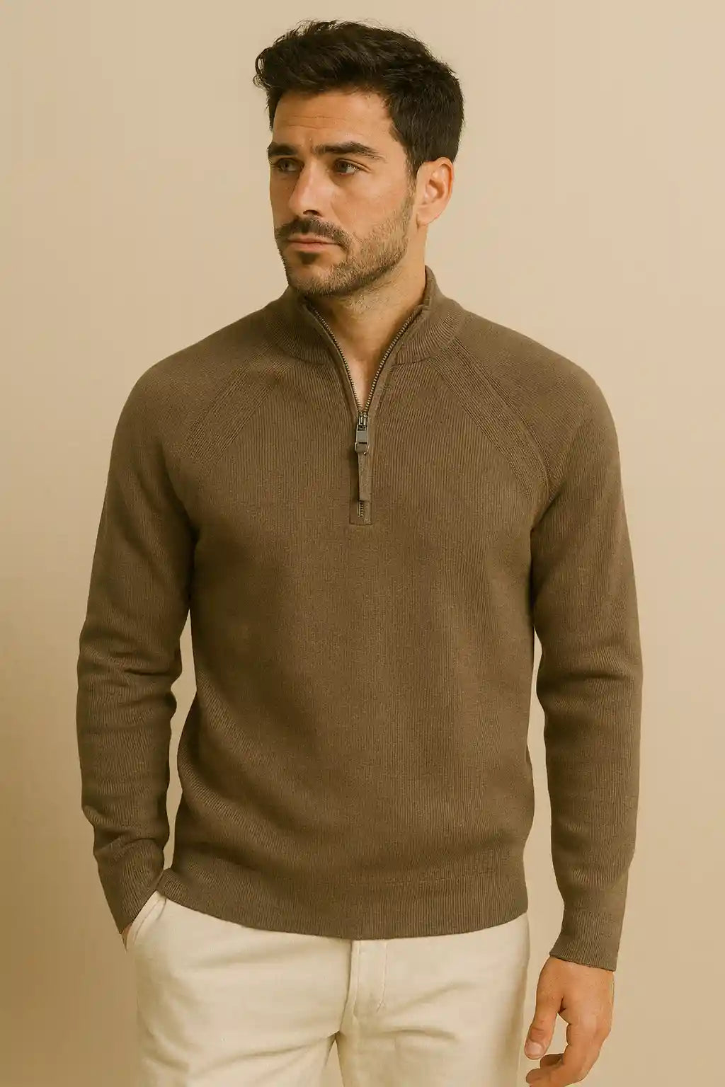 MOCK NECK HALF ZIPPER SWTR