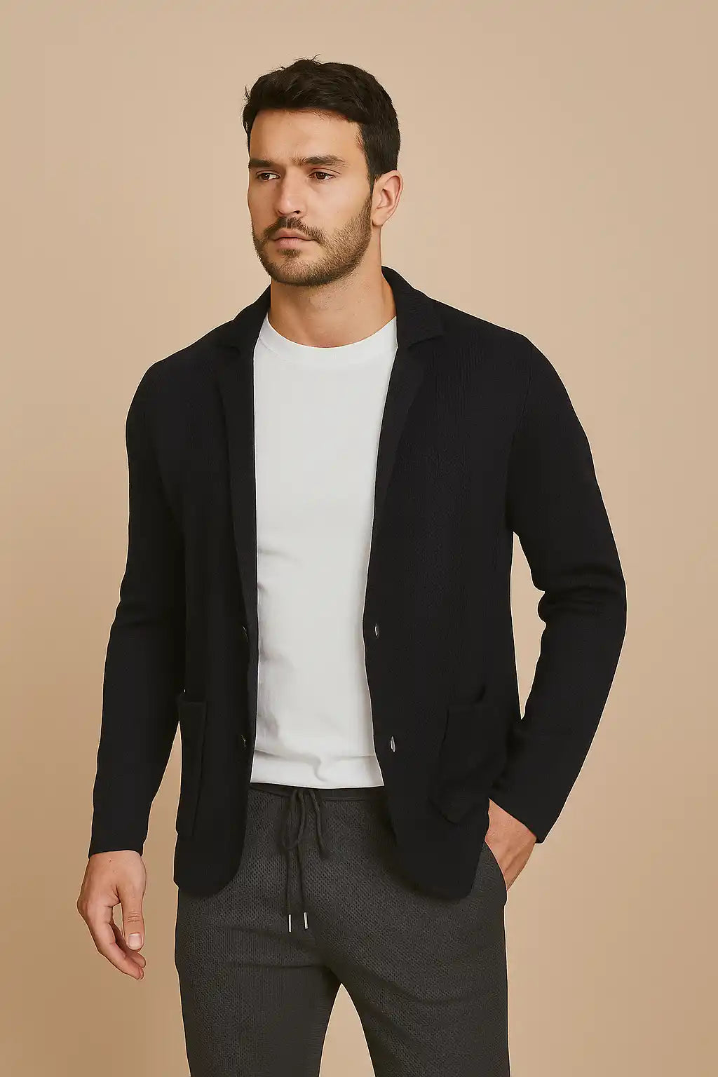 CARDIGAN WITH LAPEL COLLAR