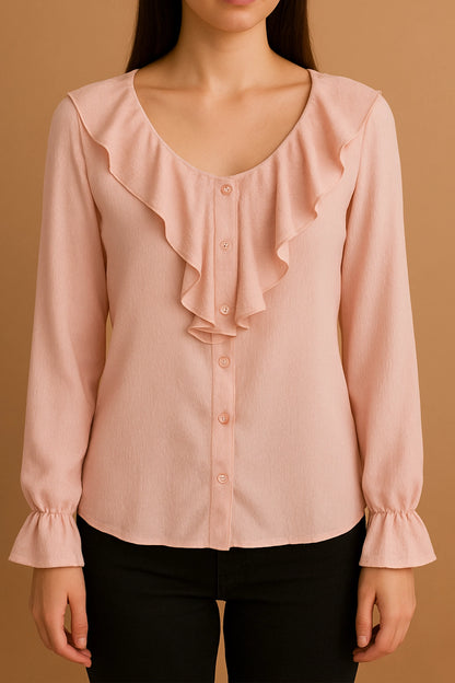 SHORT SHIRT frill nek
