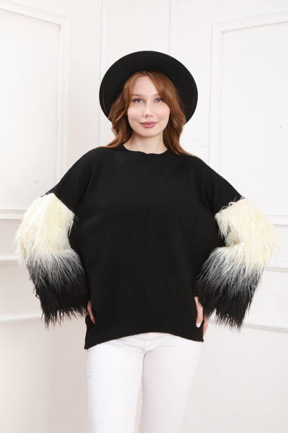 LIGHT WEIGHT SWEATSHIRT FURR SLEEVE