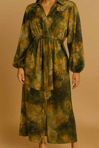 CO-ORD SUIT PRINTED belted