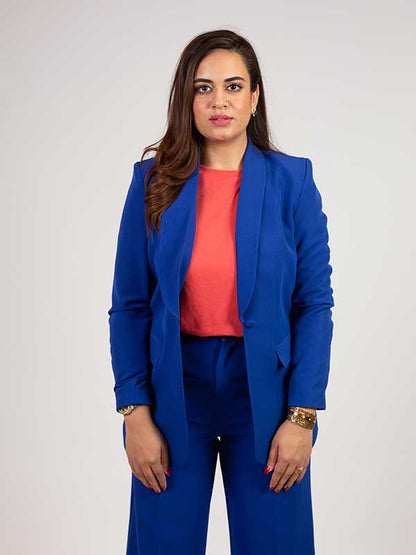 STITCHED SHAWL LAPEL BUSINESS SUIT