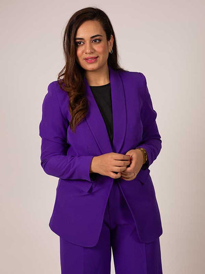 STITCHED SHAWL LAPEL BUSINESS SUIT