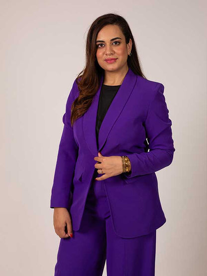 STITCHED SHAWL LAPEL BUSINESS SUIT