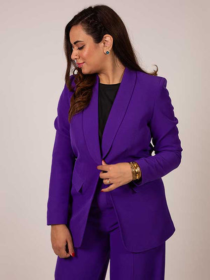 STITCHED SHAWL LAPEL BUSINESS SUIT