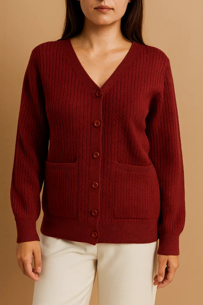 V NECK SWEATR FO