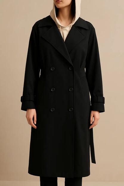 TRENCH COAT hooded clr