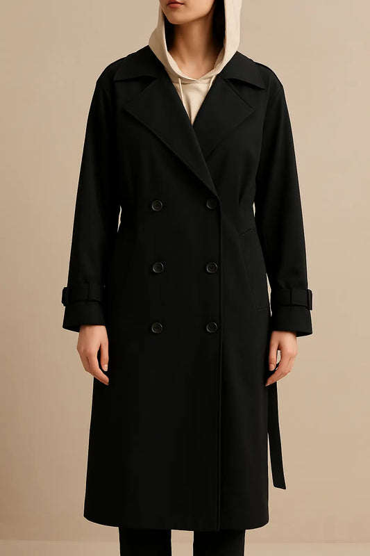 TRENCH COAT hooded clr