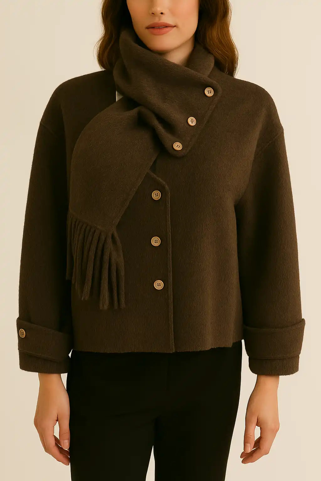 SHORT COAT W SCARF