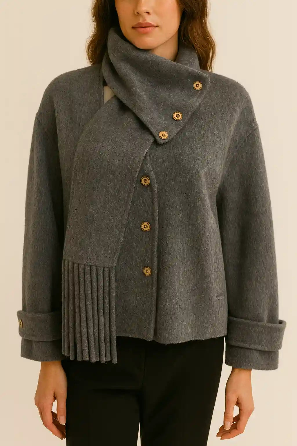 SHORT COAT W SCARF