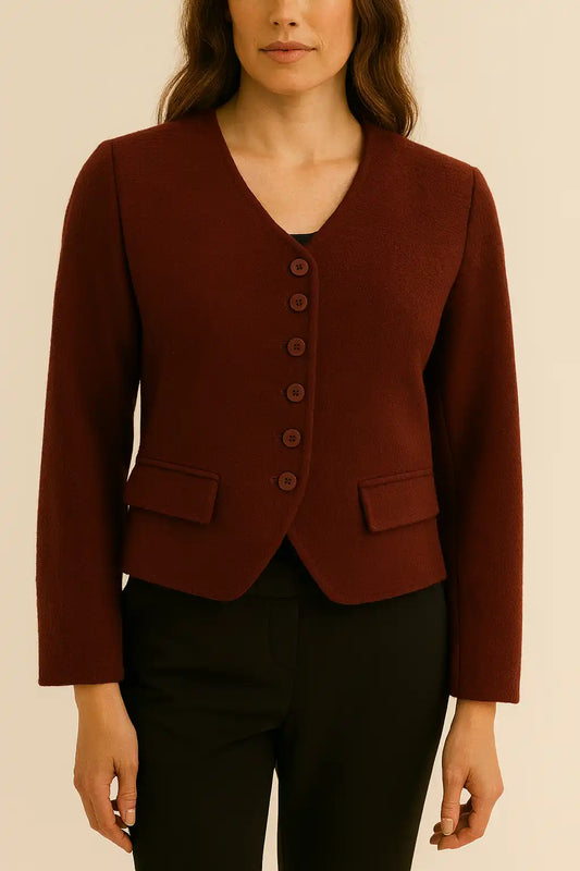 WOOLEN SHORT COAT (V)