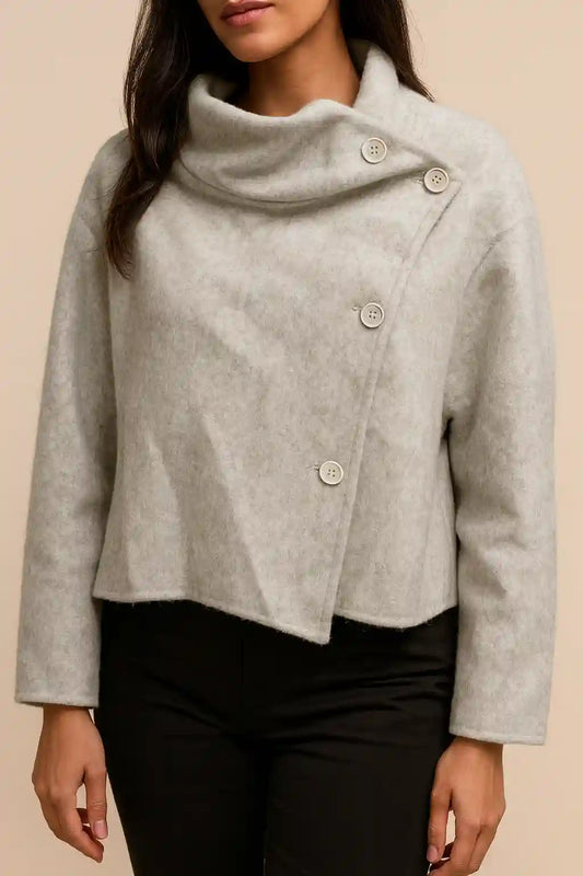 SHORT WOOLEN COAT side btn
