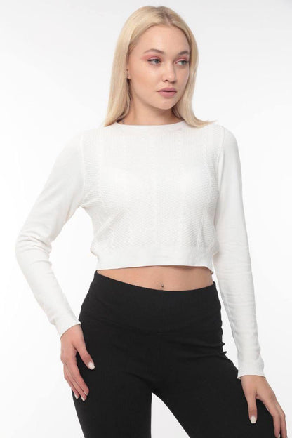 SWEAT SHIRT SHORT textured