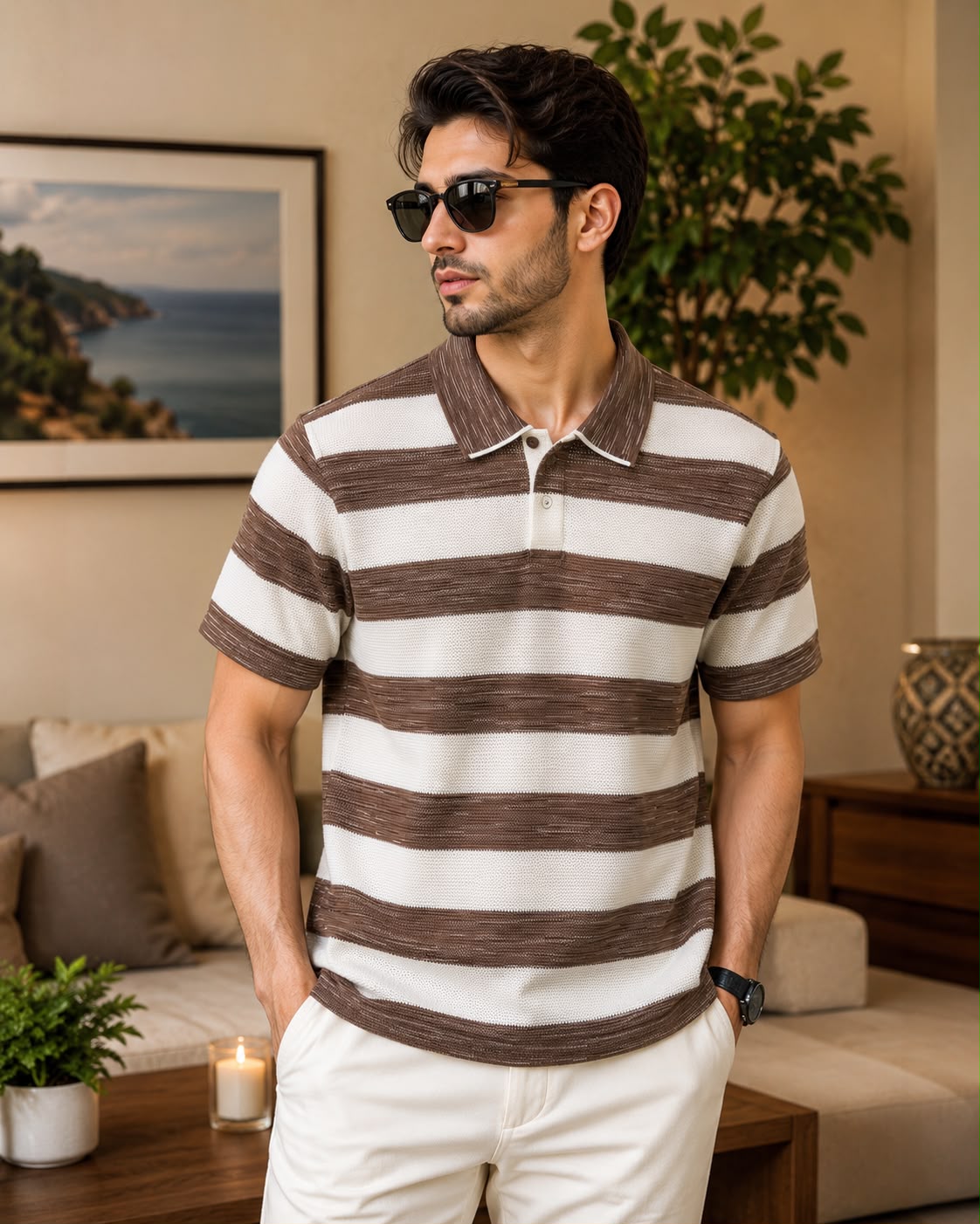 WAFFLE KNIT POLO