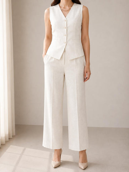 WAISTCOT CO ORD SET linen