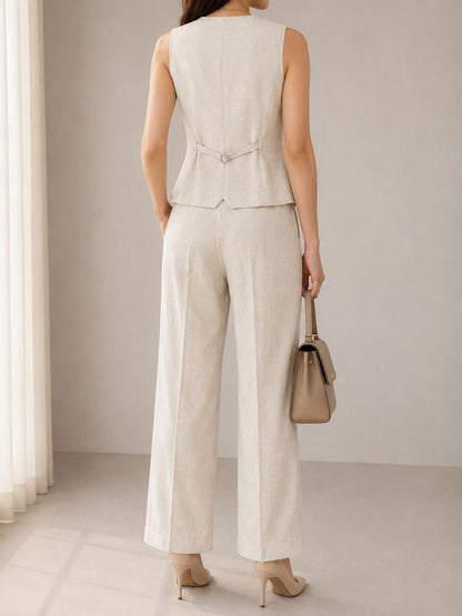 WAISTCOT CO ORD SET linen