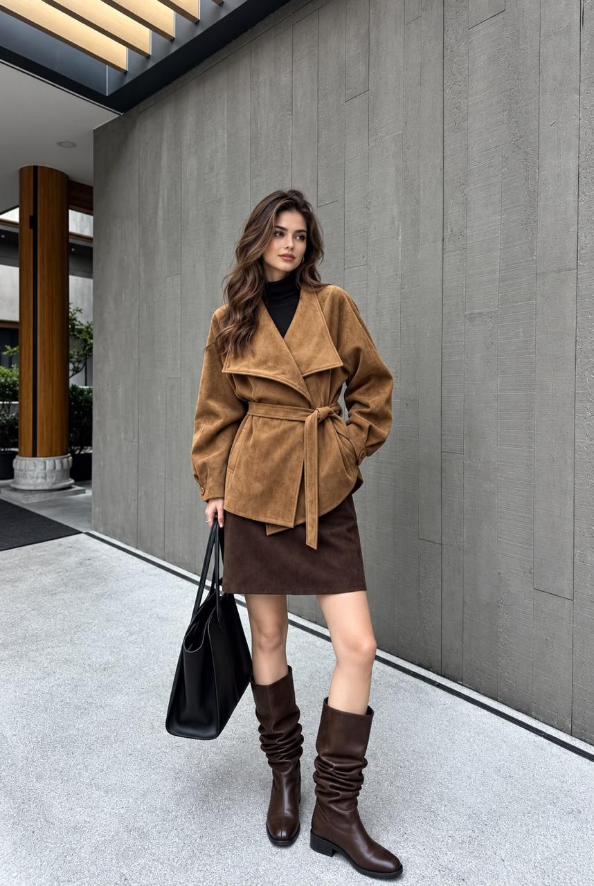 SUIDED STAND COLLAR JKT
