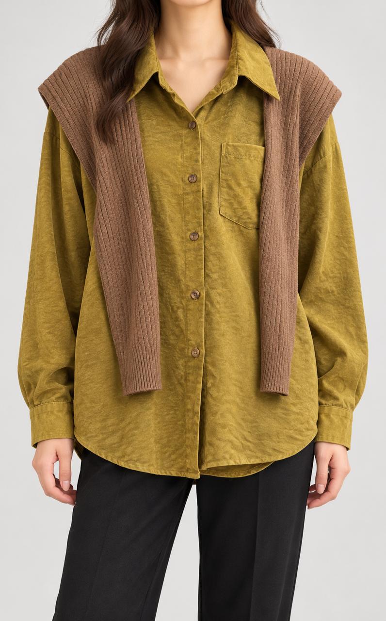 KNIT OVERLAY SHIRT
