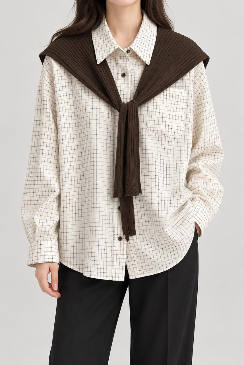 GRID CHECK LAYERED SHIRT