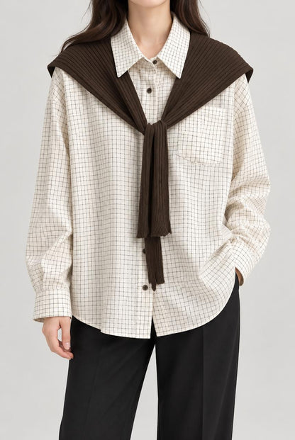 GRID CHECK LAYERED SHIRT
