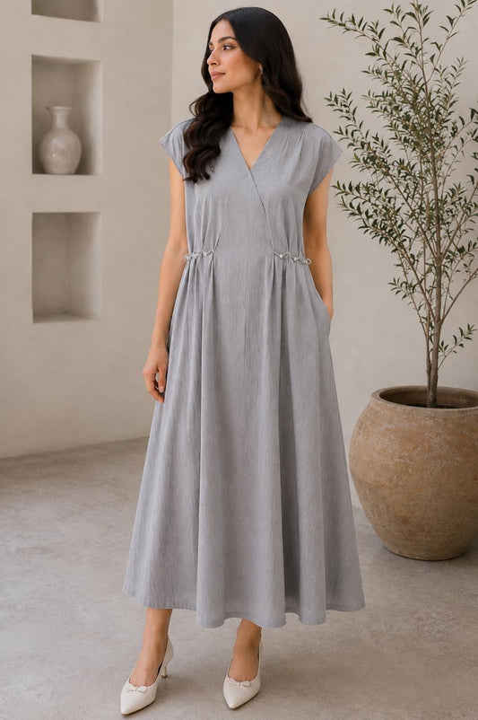 V NECK F O MAXI