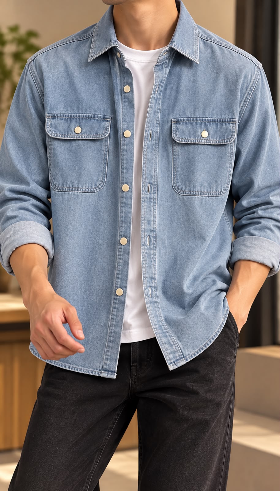 DANIM SHIRT DP 8247
