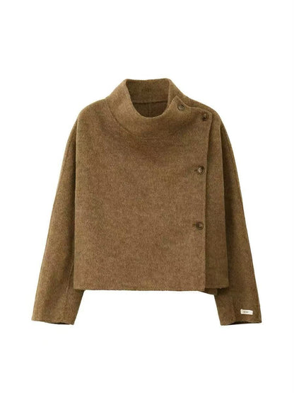 SHORT WOOLEN COAT side btn