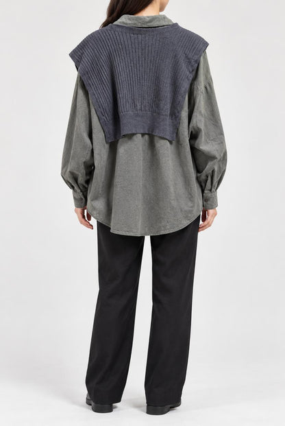 KNIT OVERLAY SHIRT