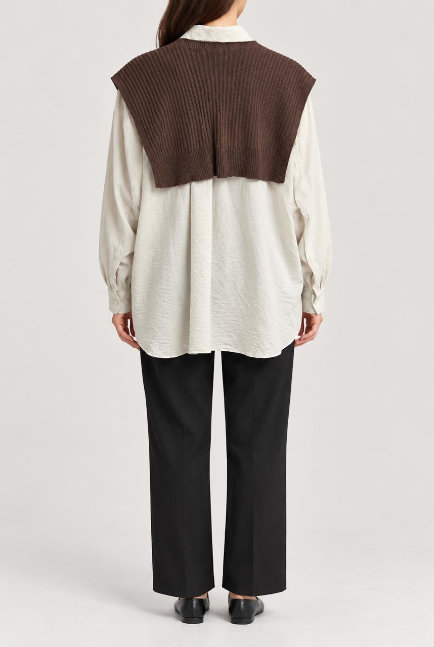 KNIT OVERLAY SHIRT