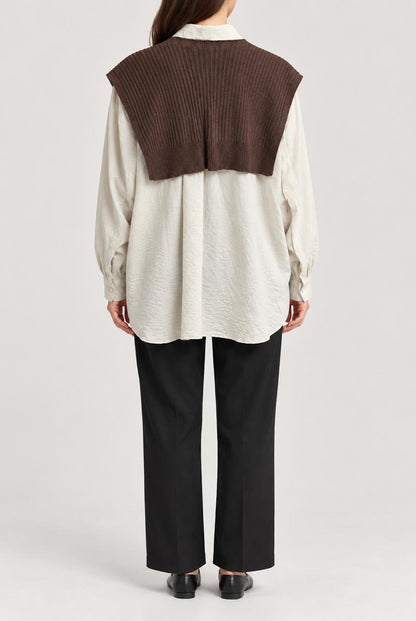 KNIT OVERLAY SHIRT