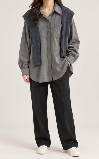 KNIT OVERLAY SHIRT