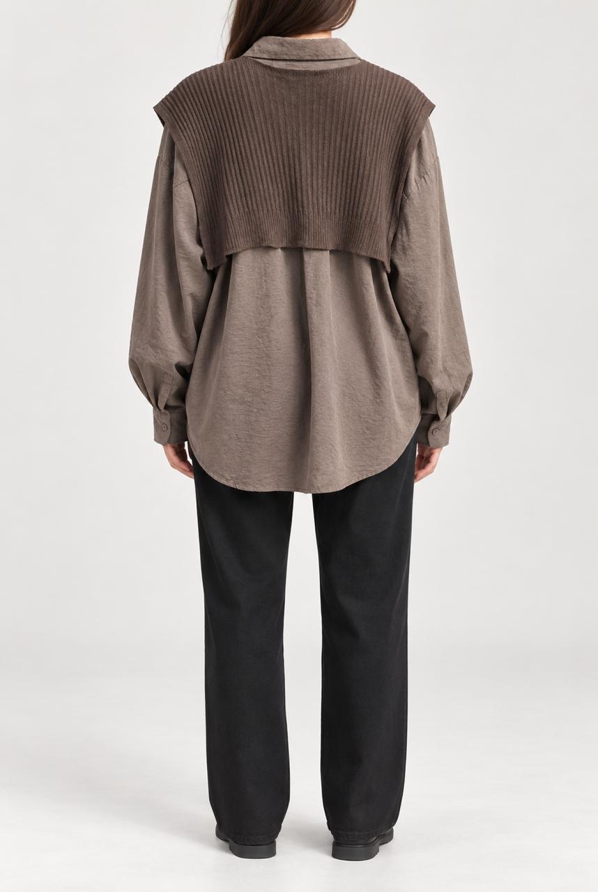 KNIT OVERLAY SHIRT