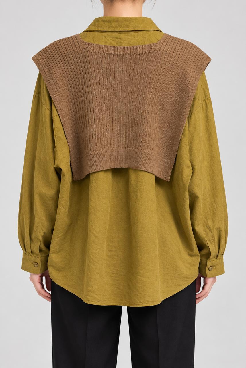 KNIT OVERLAY SHIRT