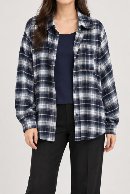 CHECKED SHIRT w INNER TOP