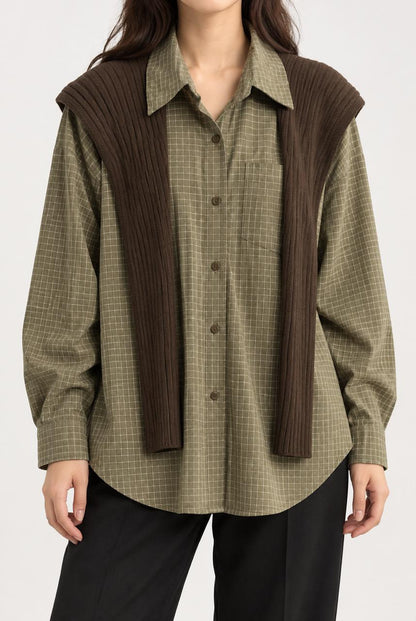 GRID CHECK LAYERED SHIRT