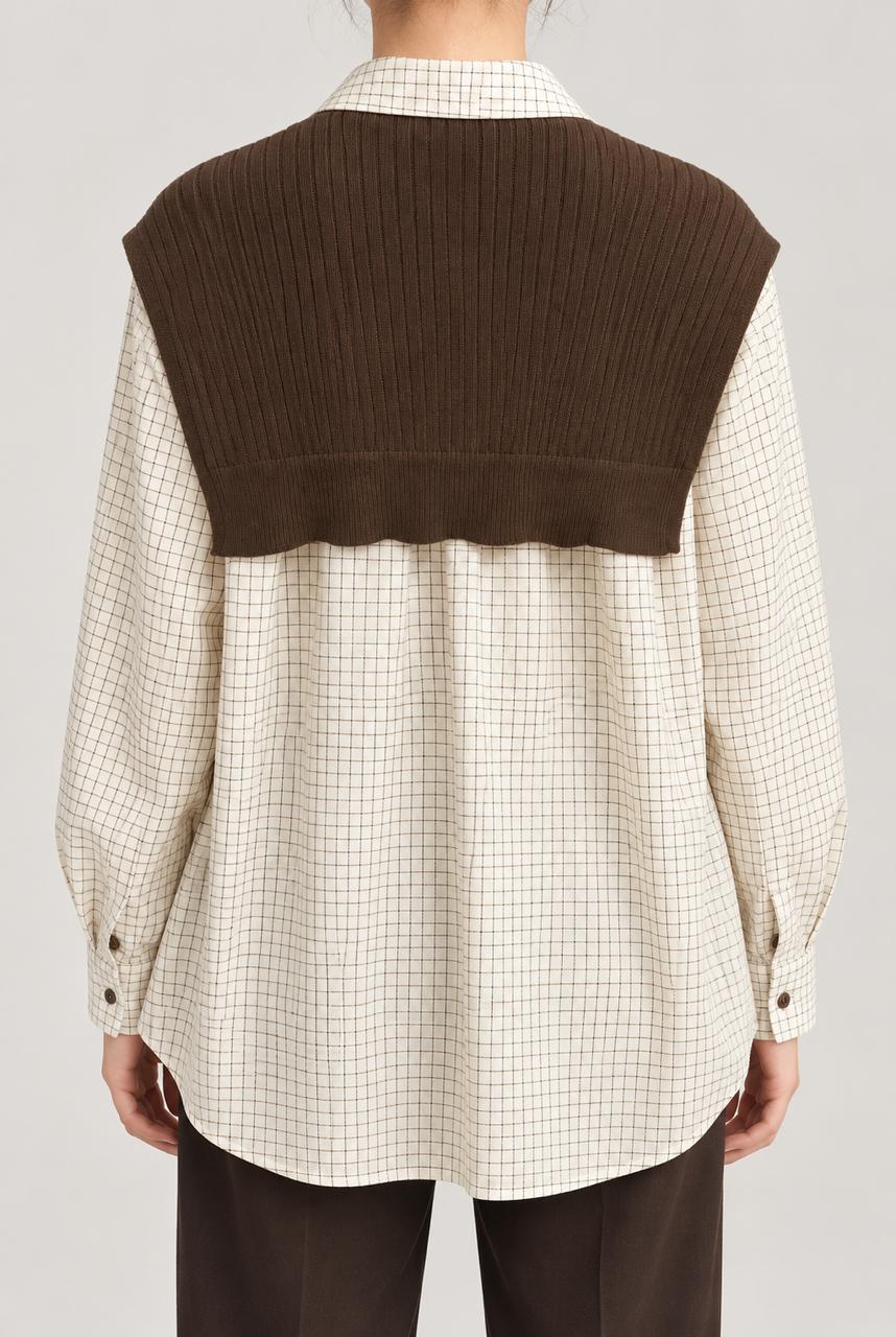 GRID CHECK LAYERED SHIRT
