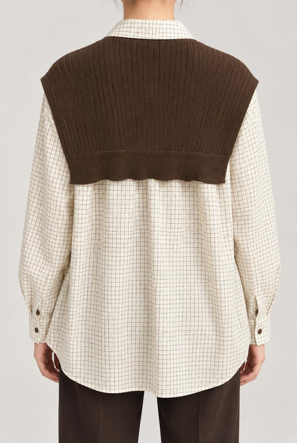 GRID CHECK LAYERED SHIRT