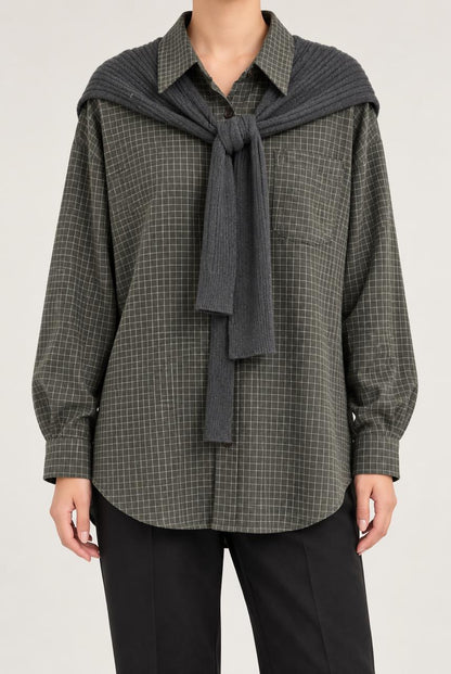 GRID CHECK LAYERED SHIRT
