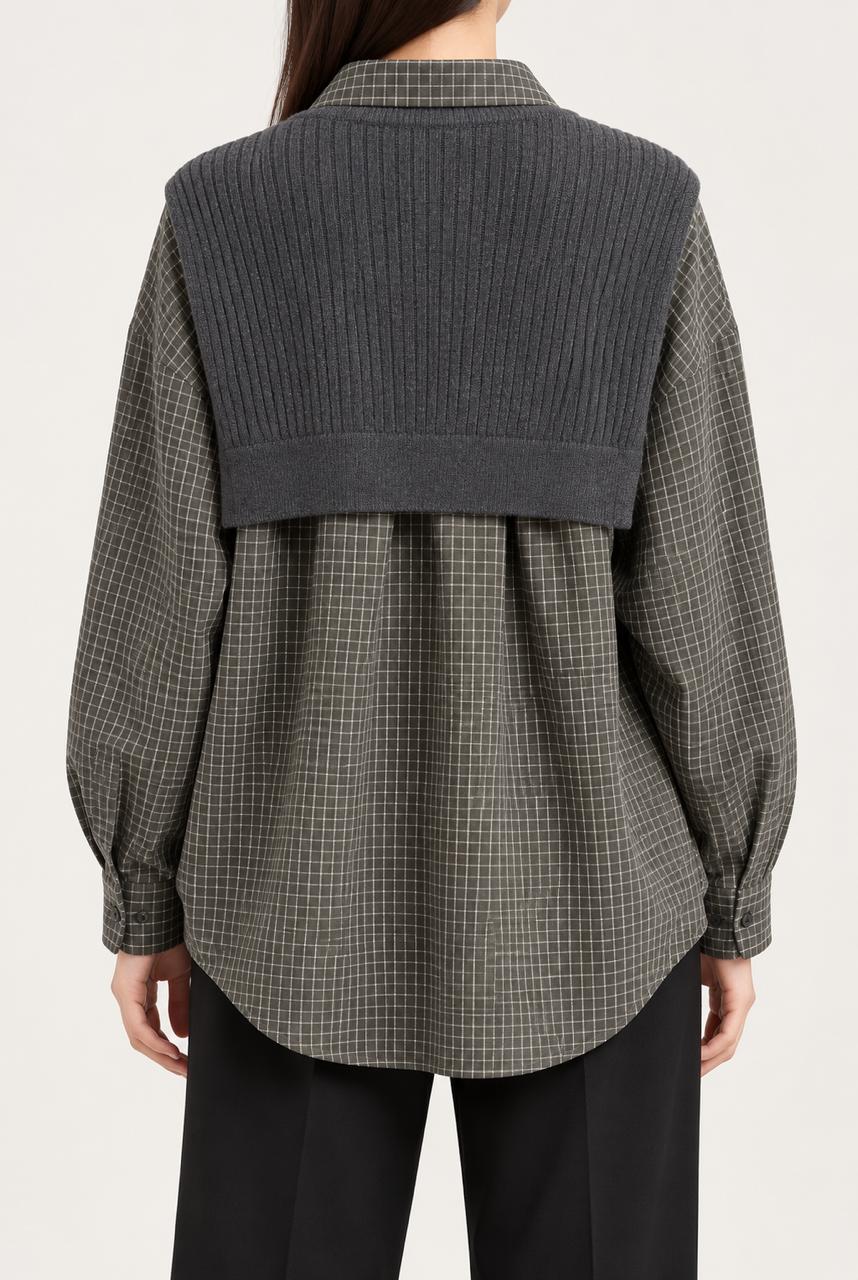 GRID CHECK LAYERED SHIRT