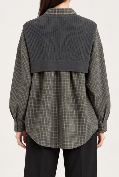 GRID CHECK LAYERED SHIRT