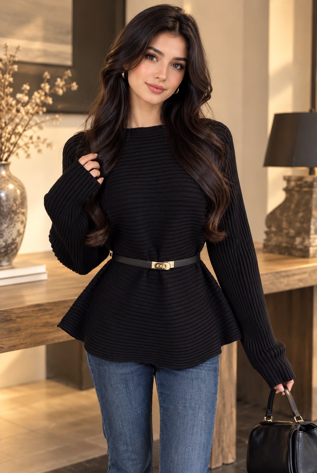 RIBBED SS PEPLUM