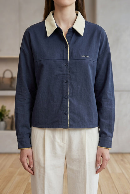 CONTRAST COLLAR SHIRT